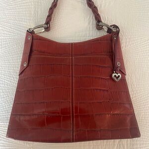 Brighton Vintage Endora Burgundy Leather Shoulder Bag